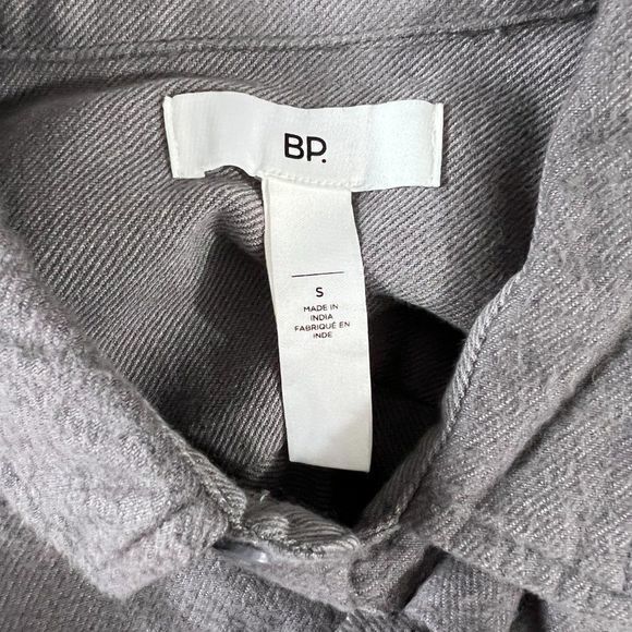 NWT BP Grey Flannel Button Down Shirt (S) - Picture 7 of 9